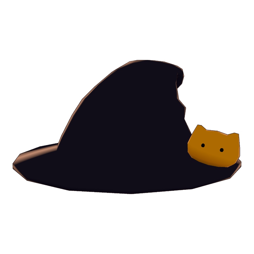【揺れる】にゃんこの魔女ぼうし3Dモデル image