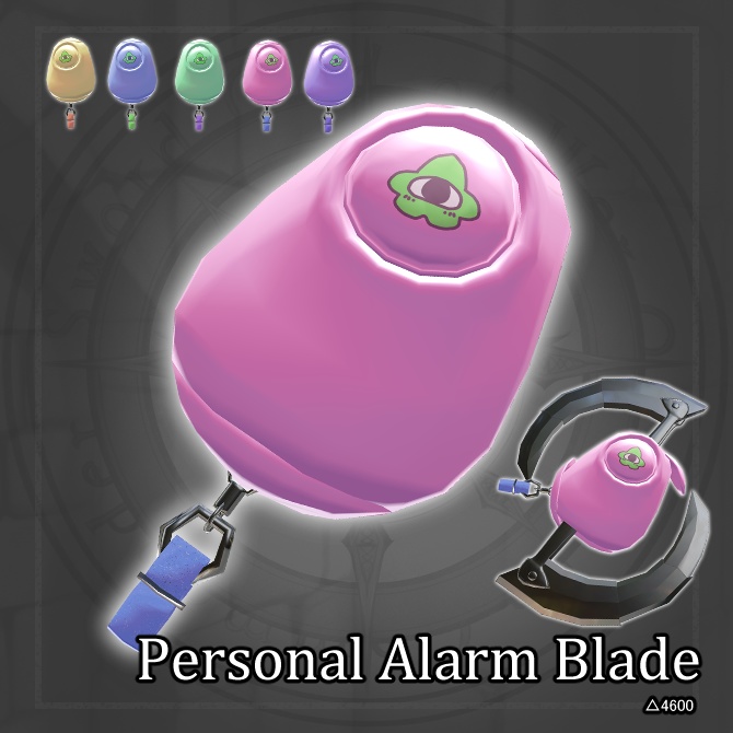 【オリジナル3Dモデル】Personal Alarm Blade -防犯ブザー ブレード-【手裏剣】VRChat想定 パーティクルやギミック付き 隠し武器 仕込み武器 image
