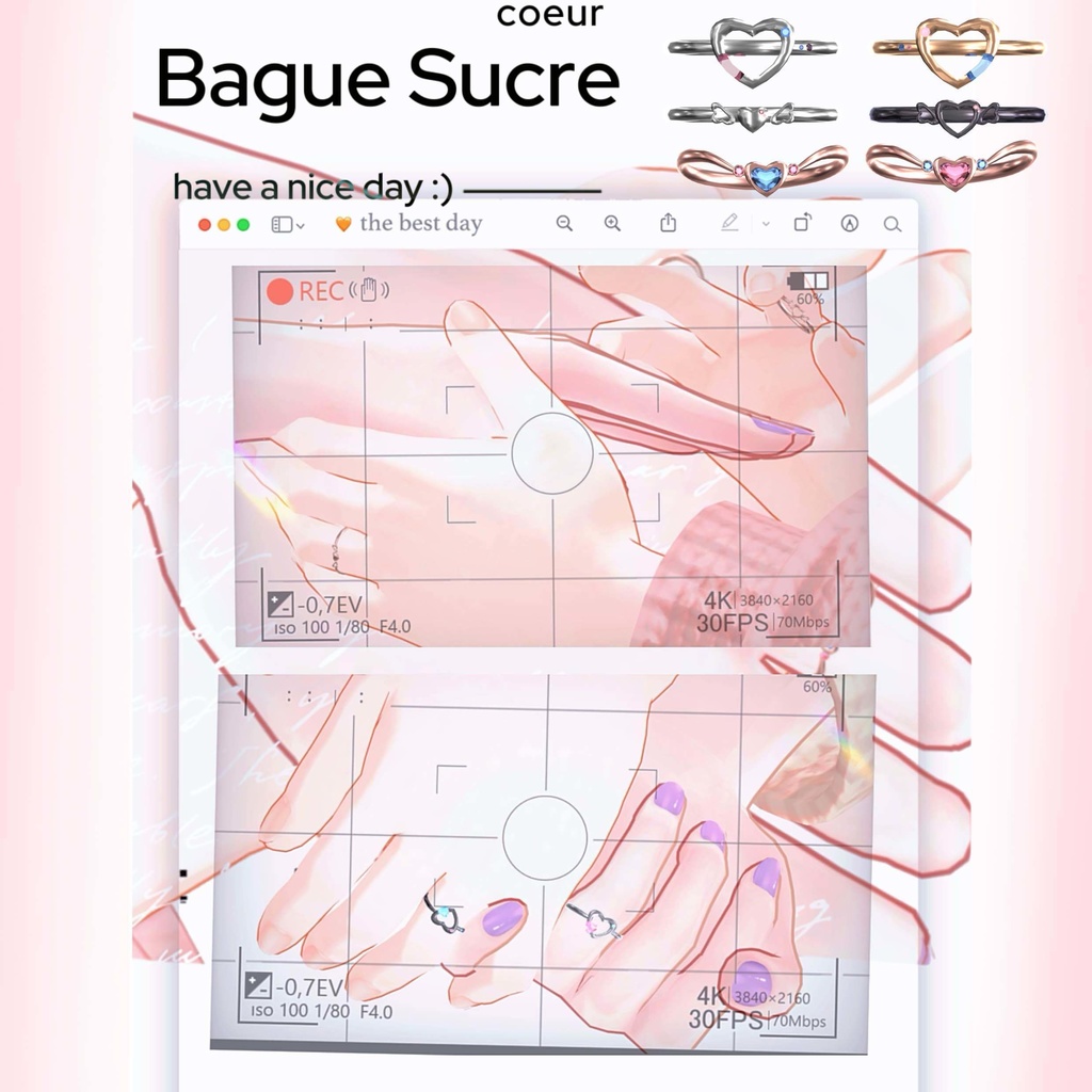 【指輪同士で発動するギミック付き】Bague Sucre♡ image