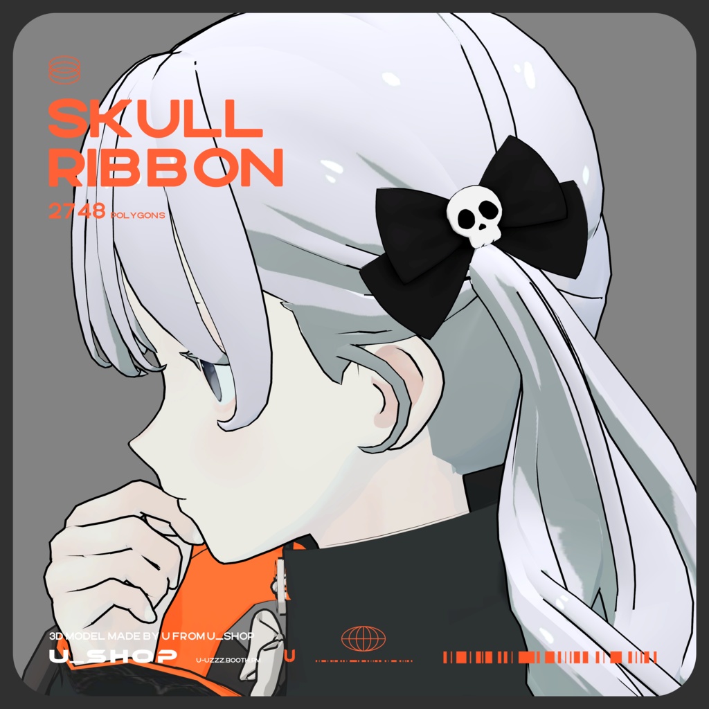 【VRChat想定】SkullRibbon/ドクロリボン【3Dモデル】 image
