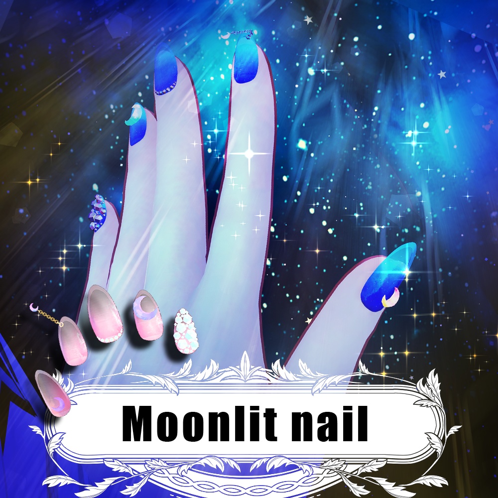 【VRChat】  月の光のかけら / Moonlit nail / 달빛의 조각  * for Airi, Shinano, Lavie, Manuka, Marycia image