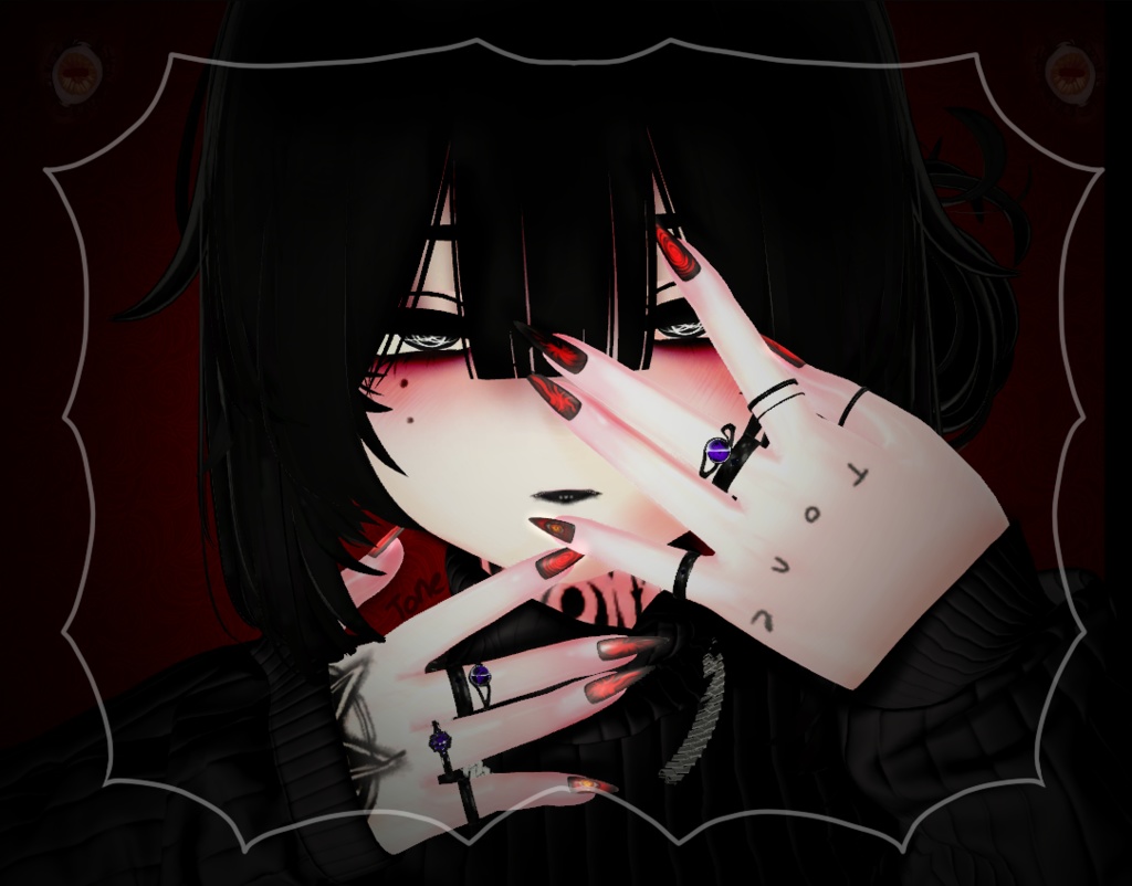 赤い爪 【 Selestia red nail】 【VRChat想定】 image
