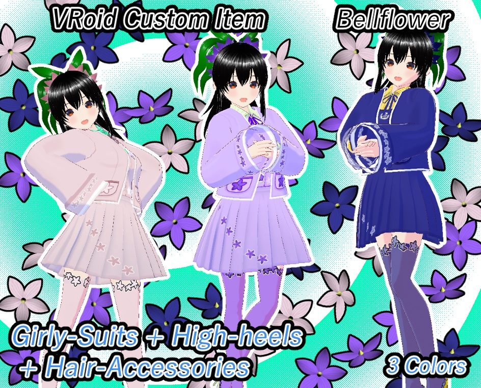 VRoid　ガーリースーツ　桔梗 image