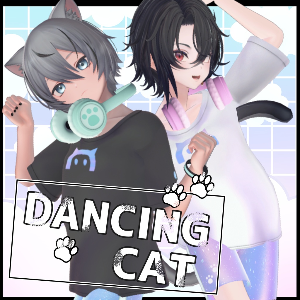 【複数アバター対応】Dancing Cat スポーツコーデセット #MeltyWear【MA対応】 image