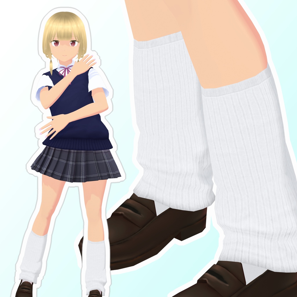 ルーズソックス、あるいはレッグウォーマー【VRoid用衣装】 image