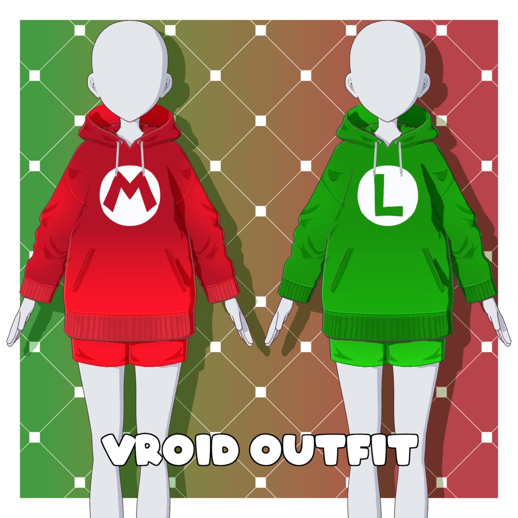 マリオ／ルイージフーディ【VRoid】 (Mario/Luigi Hoodie) image