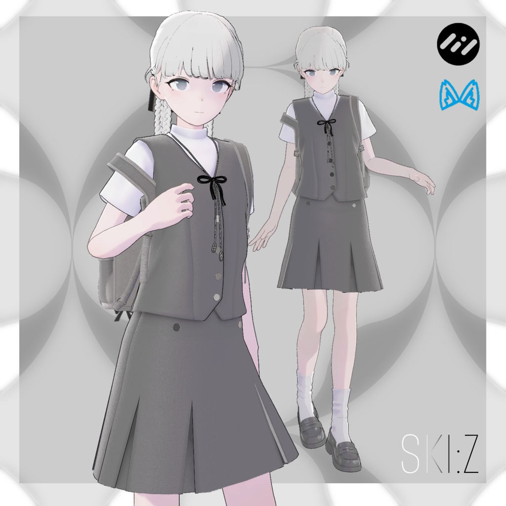 「Lapwing」 Short_vest+Pleated_skirt_set image