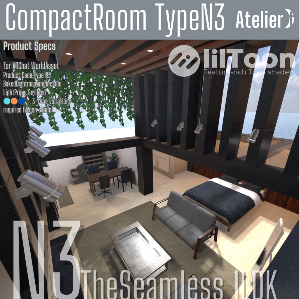 【VRC向けワールド】CompactRoom TypeN3 PC&Android対応 image