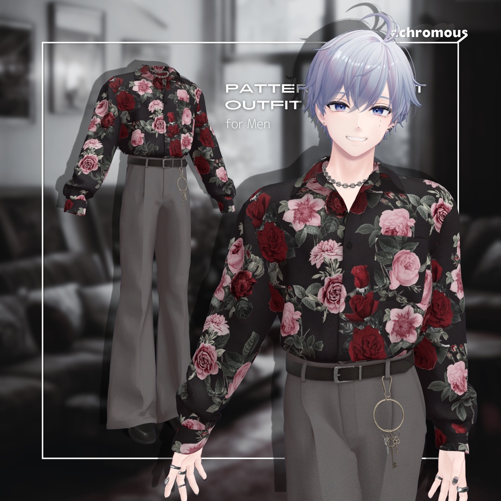 Oversized Patterned Shirt Tucked-In Outfit image