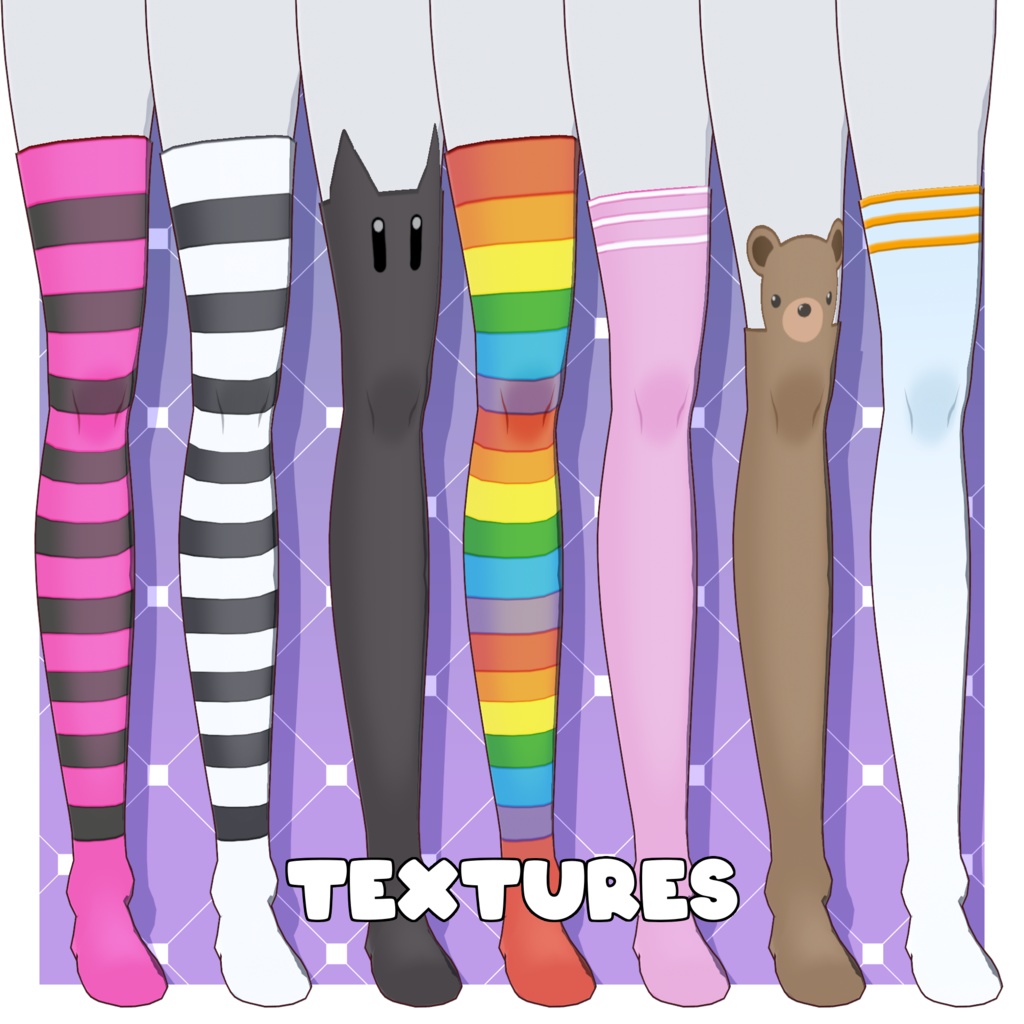 キュートストッキング – テクスチャ【VRoid】 (Cute Stockings) image