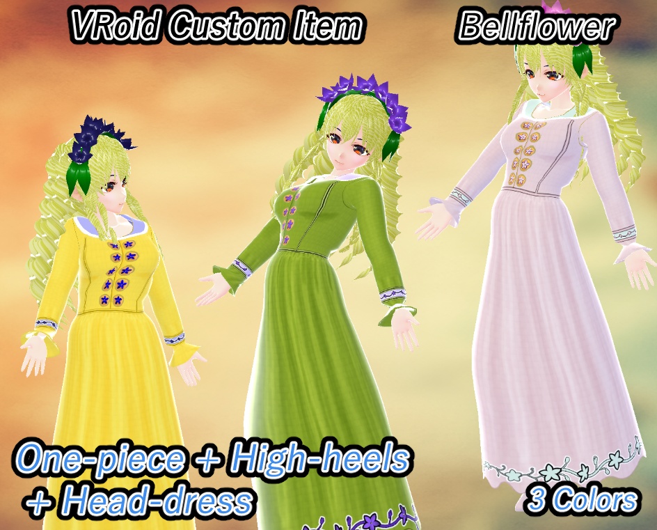 VRoid Long Dress Kikyou image
