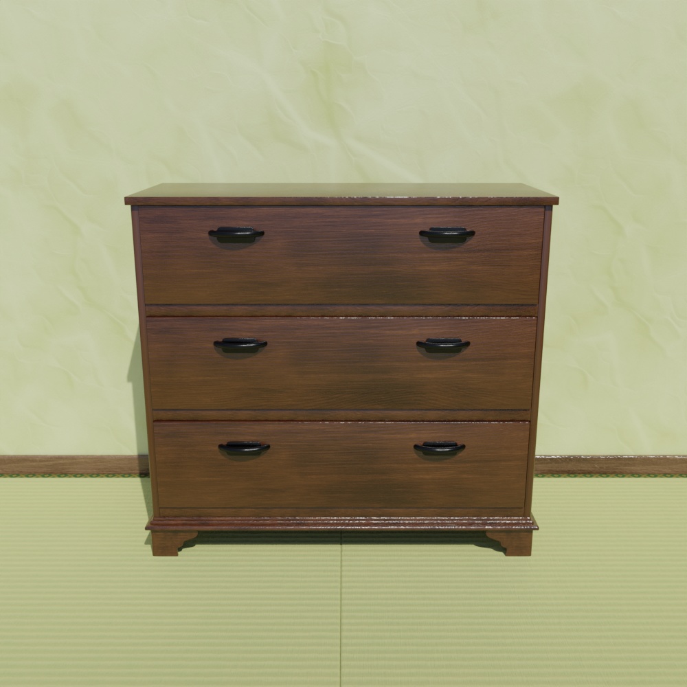 無料DL可【Blender】レトロなたんす【3Dモデル】 image