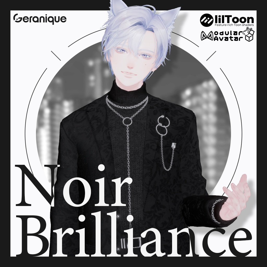 9アバター対応【Noir Brilliance】VRChat向け3D衣装 image