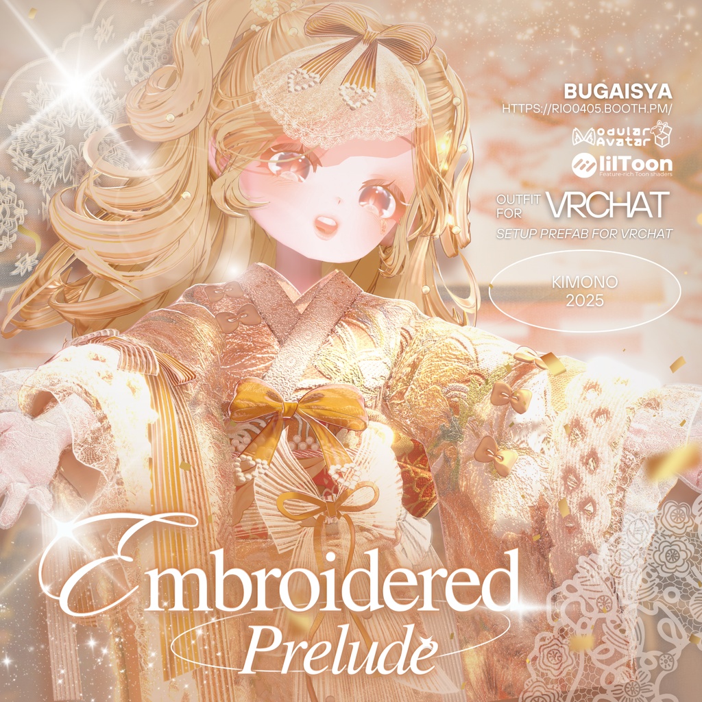 【VRC】衣装 🌺「EmbroideredPrelude」🌺【8アバター対応】 image