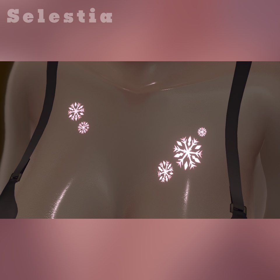 汎用・VRC想定❄光る雪のデカール(タトゥー)/Snowflake Decal image