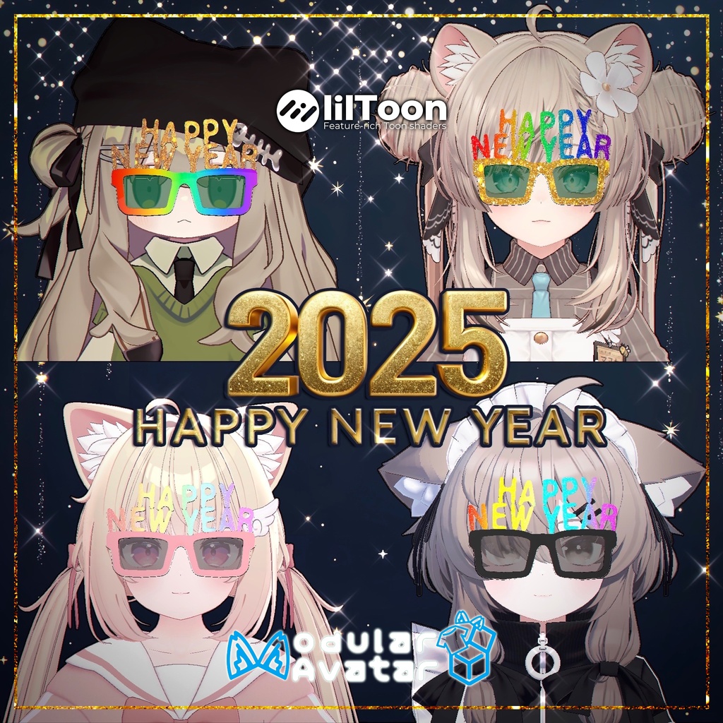 HAPPY NEW YEAR Sunglasses with ON/OFF Gimmick image