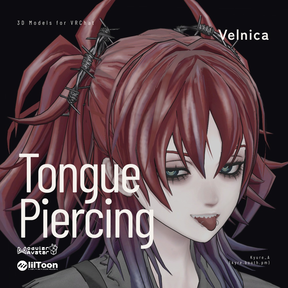 【For Velnica】舌ピアス【MA 対応 / LipSync 同期】 image