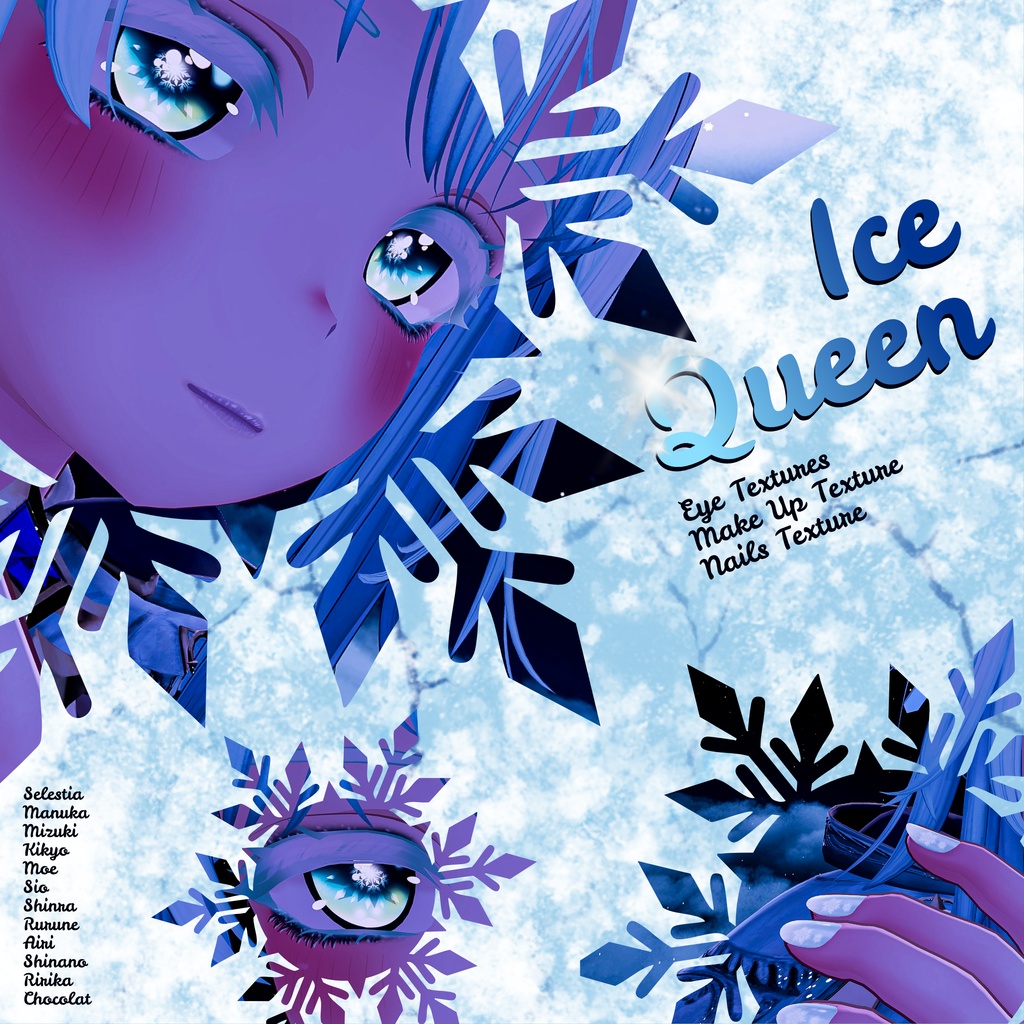 [12 Avatars] Ice Queen Eye, MakeUp and Nails Textures image