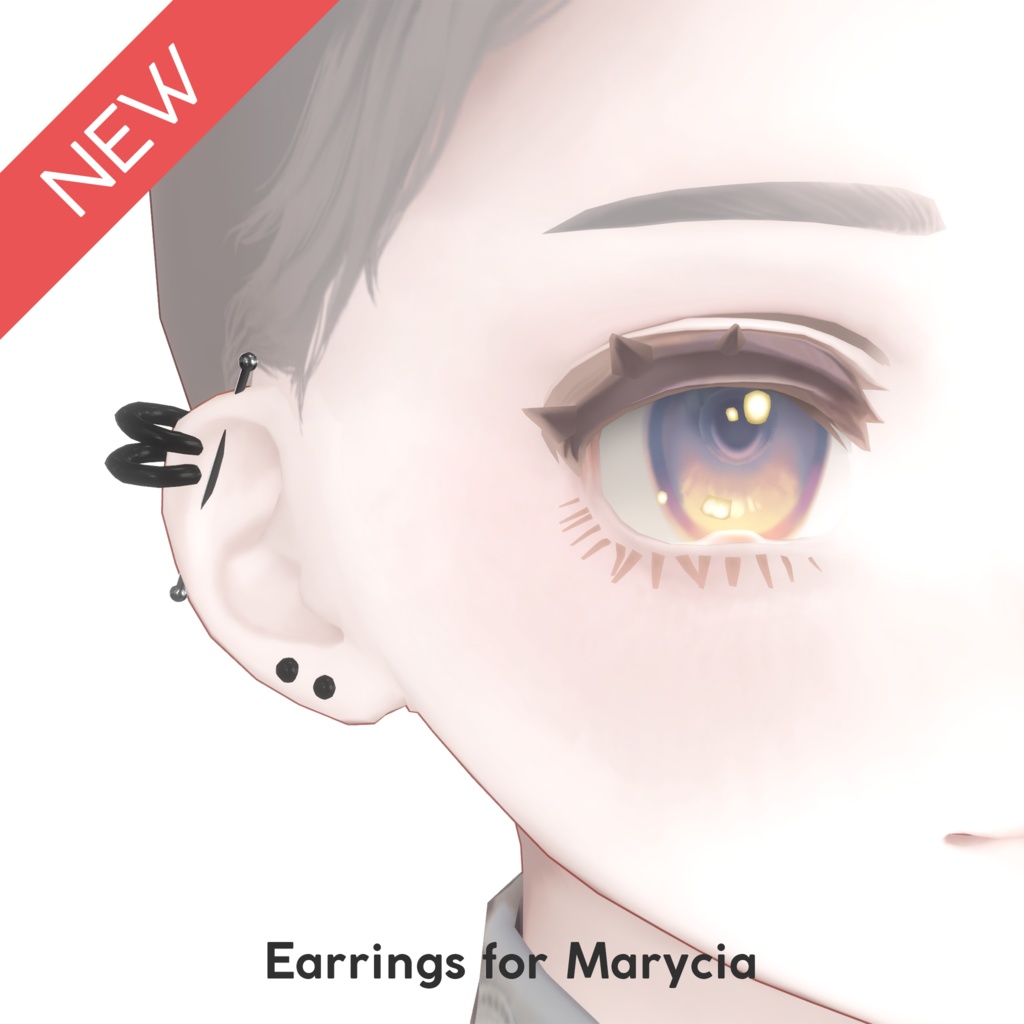 [3DCG] Earrings for Marycia / マリシア専用ピアスセット image