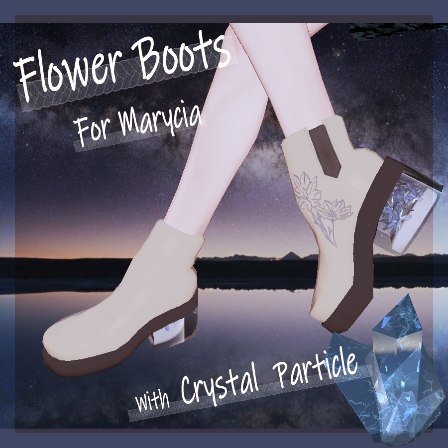 Flower Boots for Marycia with Crystal Particle [ Available individual purchase ] image