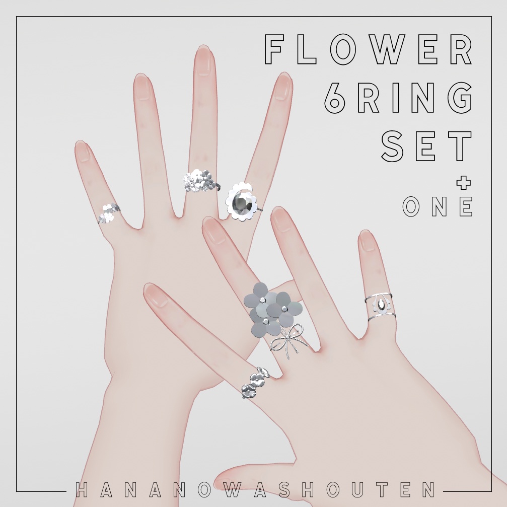 [無料] [VRChat想定] Flower ring 6set +one image