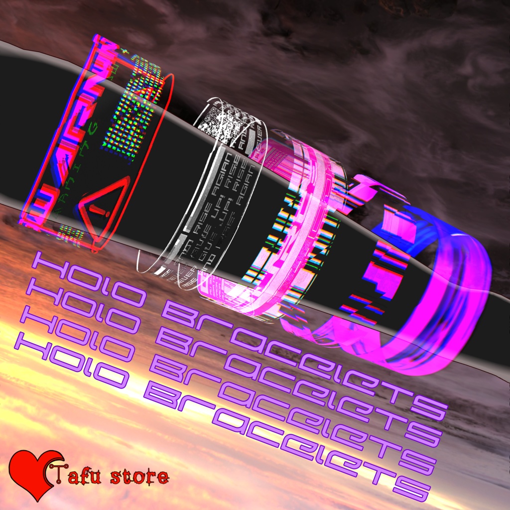Neon Holo Bracelets  Avatar VRChat image