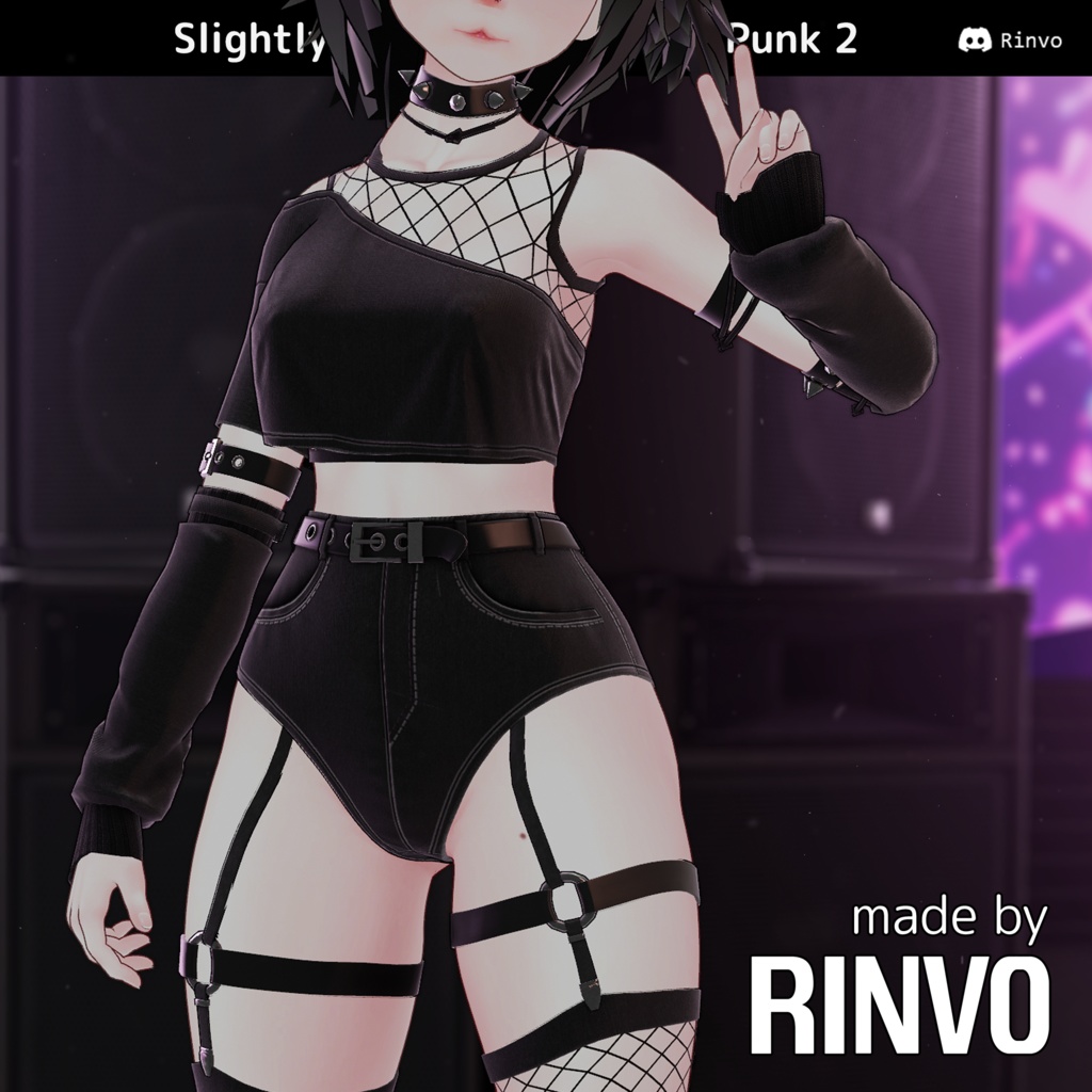 Slightly Punk 2 (VRChat Outfit rigged for GodMagician, GodRevenger, VRBase Egirl, Anime, ZinFit, Rindo)a image