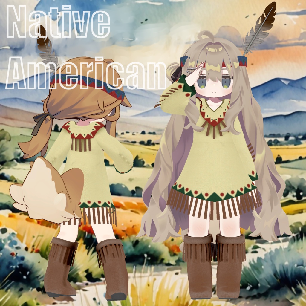 【まめふれんず対応】ネイティブアメリカン風衣装1.1【キプフェル、まめひなた】 image