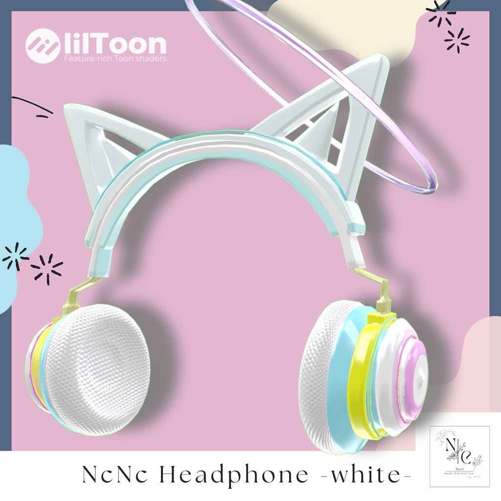 『NcNc Headphone -white-』ヘイロー・猫耳付きヘッドフォン【AudioLink対応】 image