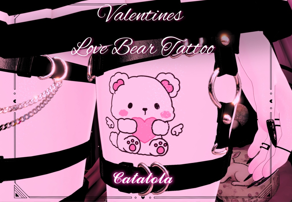 ♡ VRChat ♡ Valentines Love Bear Tattoo image