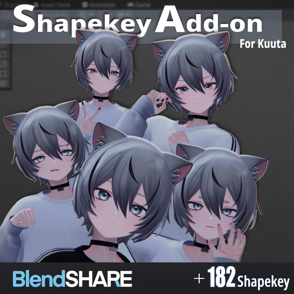 Shapekey Add-on for Kuuta  // くうたに表情シェイプキー追加するやつ image