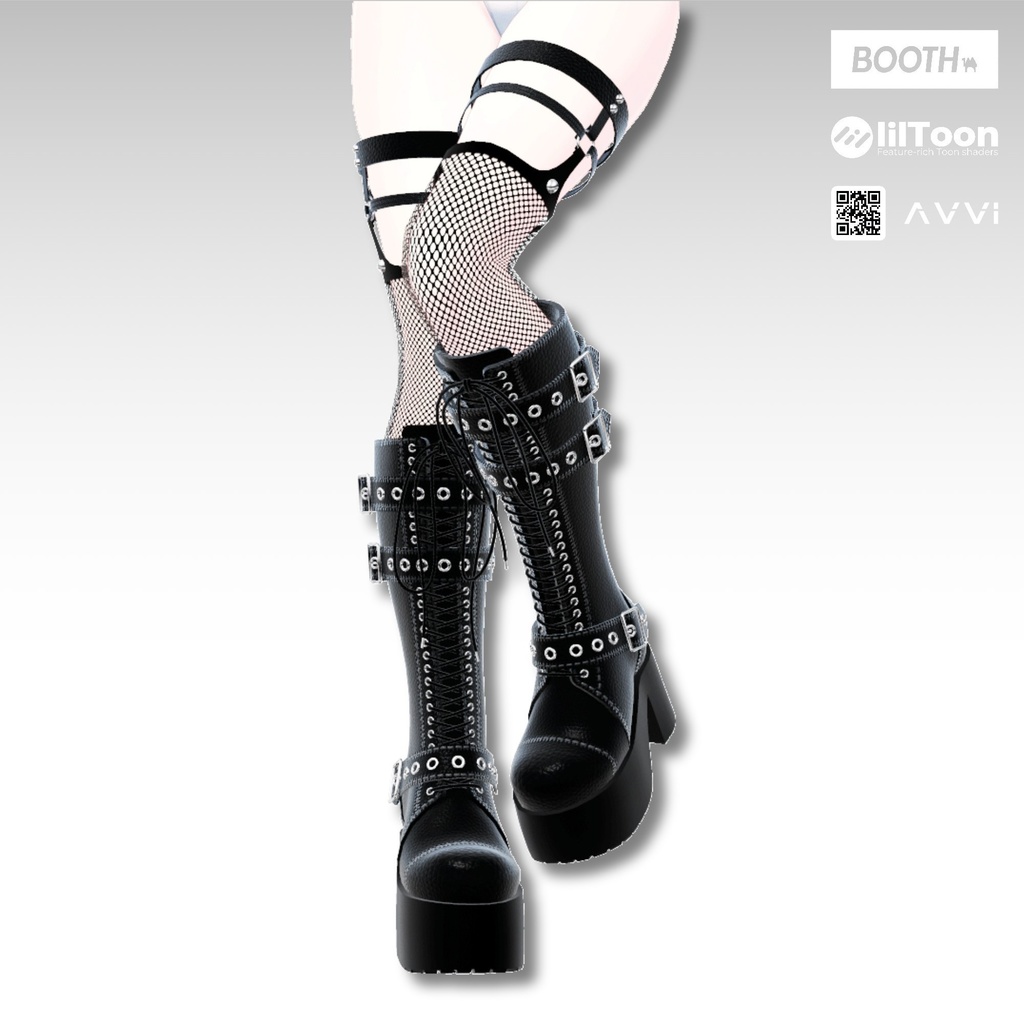 AVVI Lace-Up Thick-Soled Long Boots image