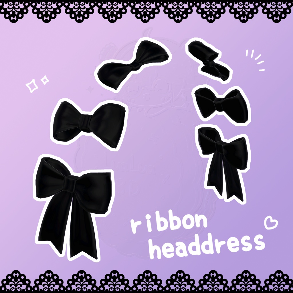 【Free】ribbon headdress♥ #LuaLua3D image