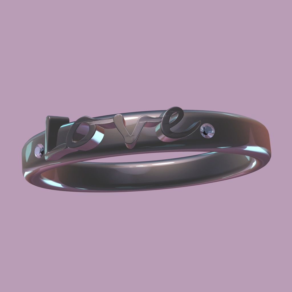 【FREE】Modular Avatar対応 Love Ring 可愛いピンクゴールドの指輪【VRChat向けアクセサリー】 image