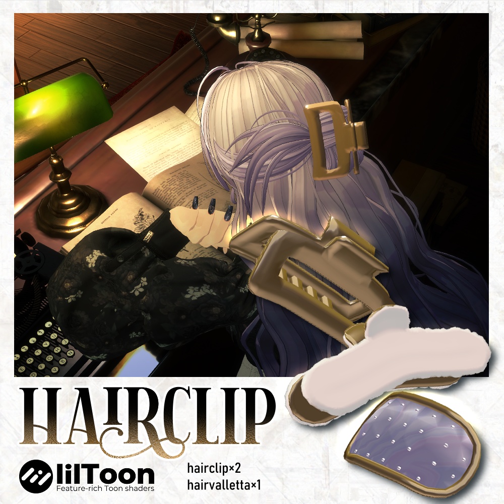 【VRC想定アクセサリー】hairclip-ヘアクリップ- image
