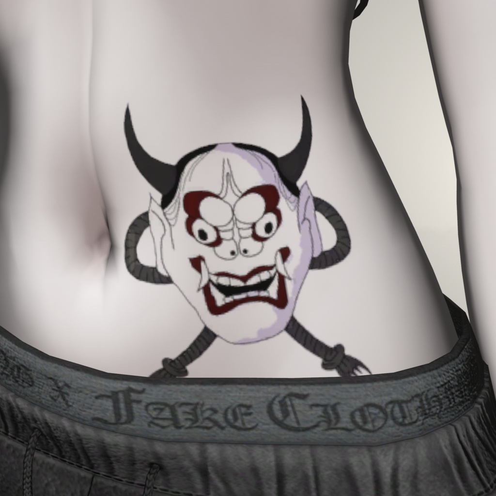 【5アバター対応】蛇般若（腹、腕） image