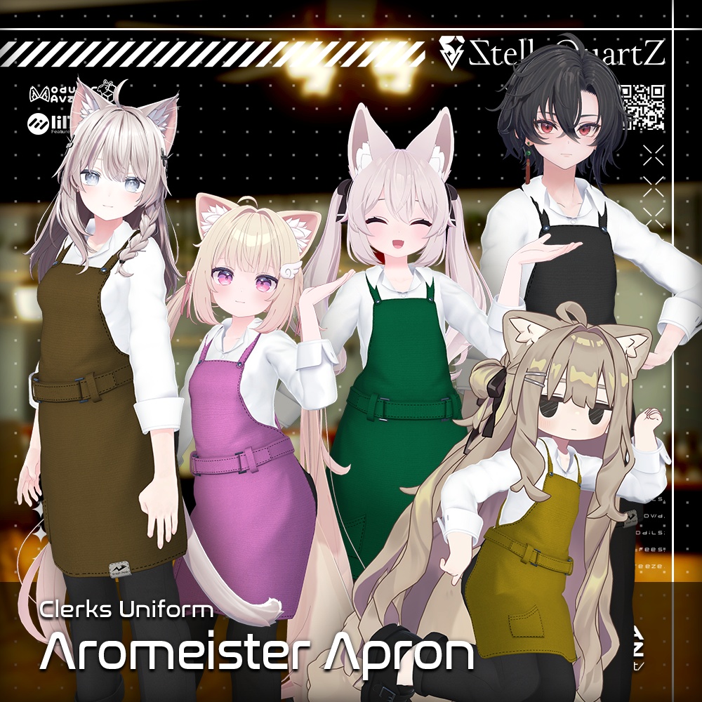 【アバター向け衣装3Dモデル】AromeisterApron-アロマイスタエプロン-【Apron&Suit】 image