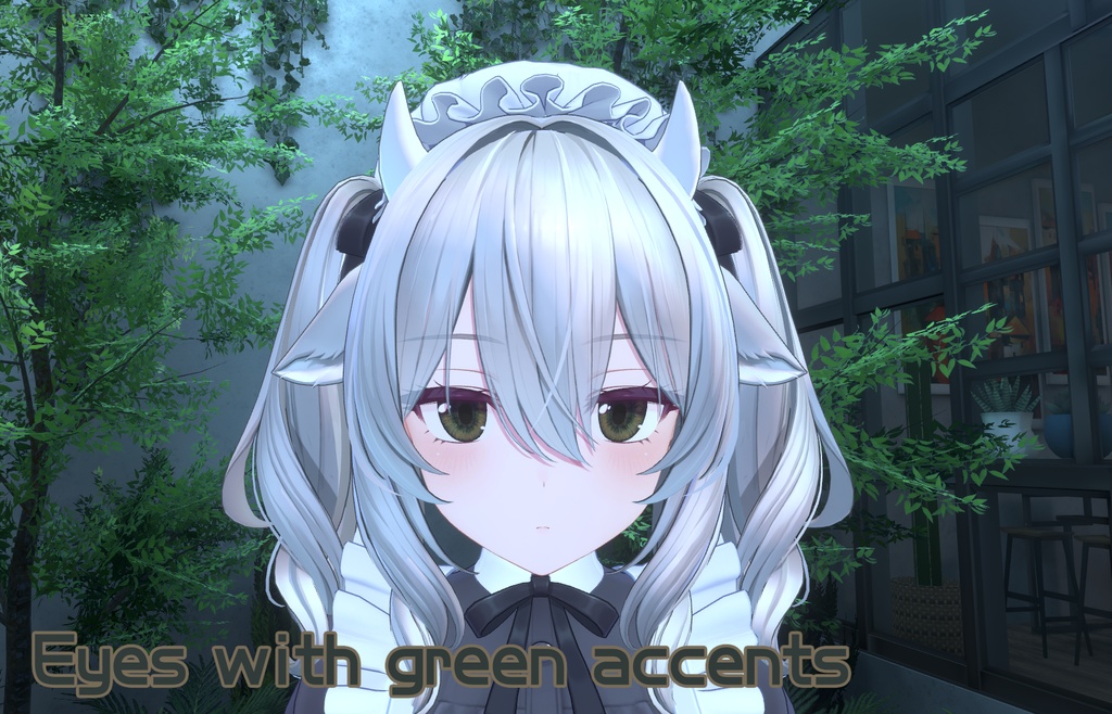 Eyes with green accents image