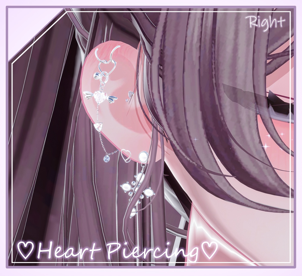 【7アバター対応】 ε❤️зHeart Piercing ε❤️з  image