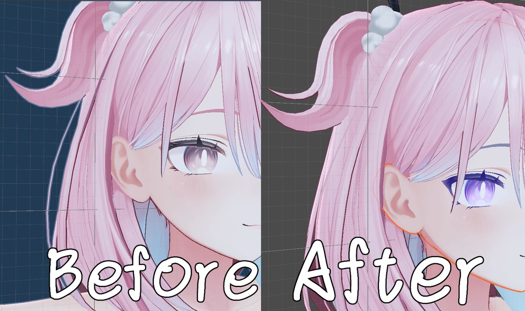 A mask set for easily changing the colour of Yugiri-chan's eyes and eyebrows in Unity image