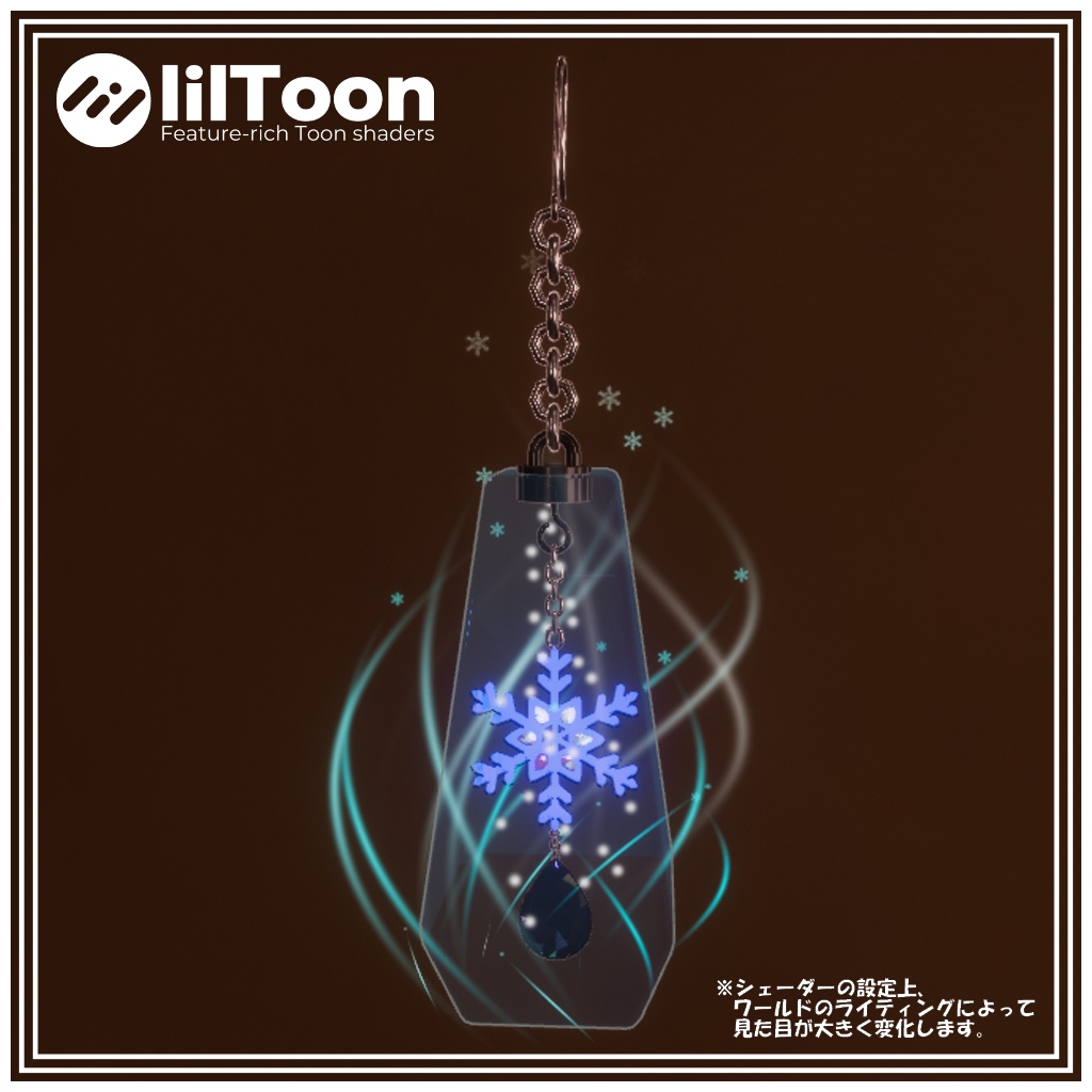 【無料】雪片のピアス (VRChat想定3Dモデル) image