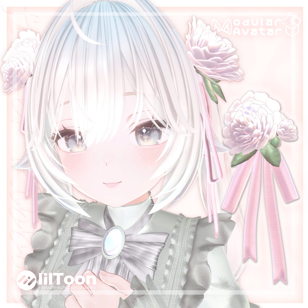 【All Avatar】Flower Ribbon【セミ対応/MA･PB対応】 image