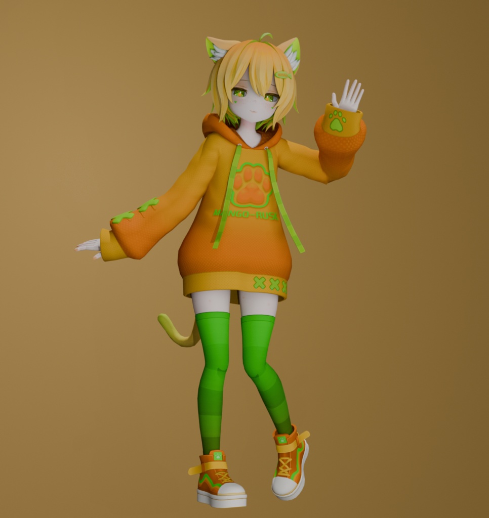 Rusk "Mango Fruit" Textures (Freckles, Makeup, Clothes) for VRChat image