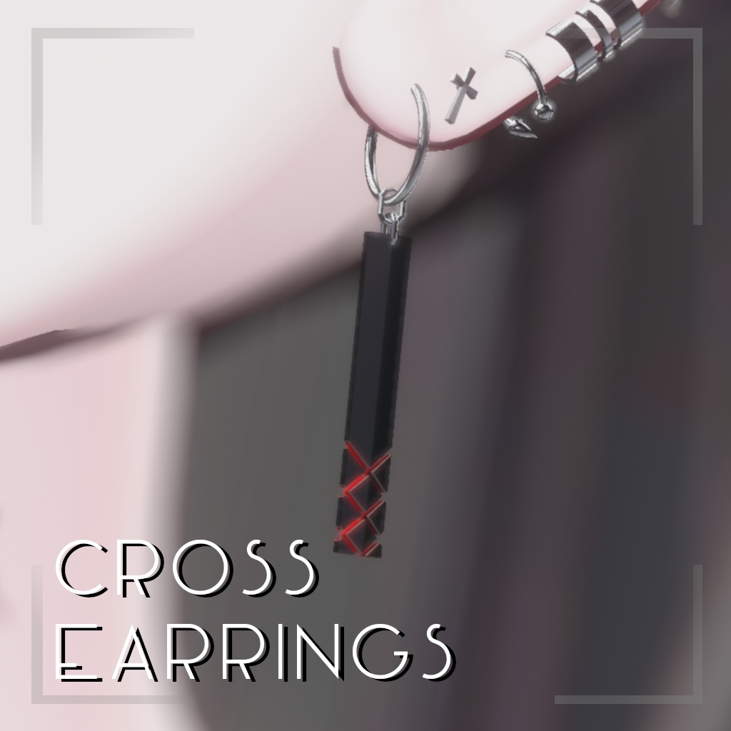  Cross earrings　2種類＋αセット【VRChat想定】 image