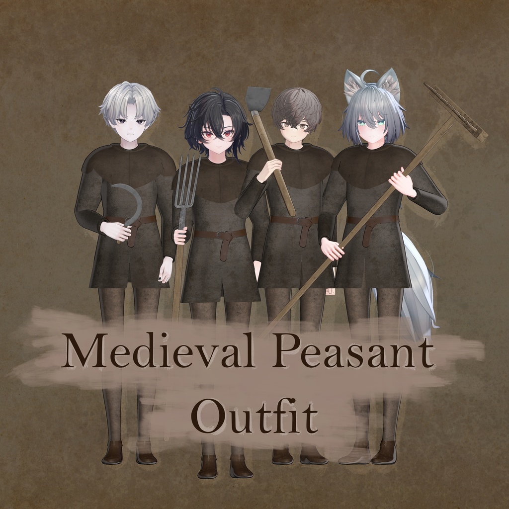 Medieval Peasant Outfit for +head image