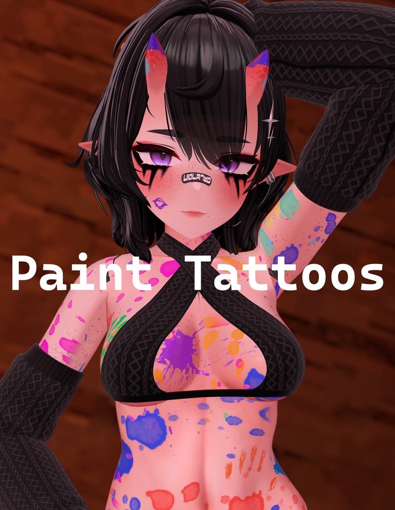 【Paint Tattoos】Uruki「ウルキ」4K Paint Blot Texture Set 入れ墨 テクスチャ/HD image