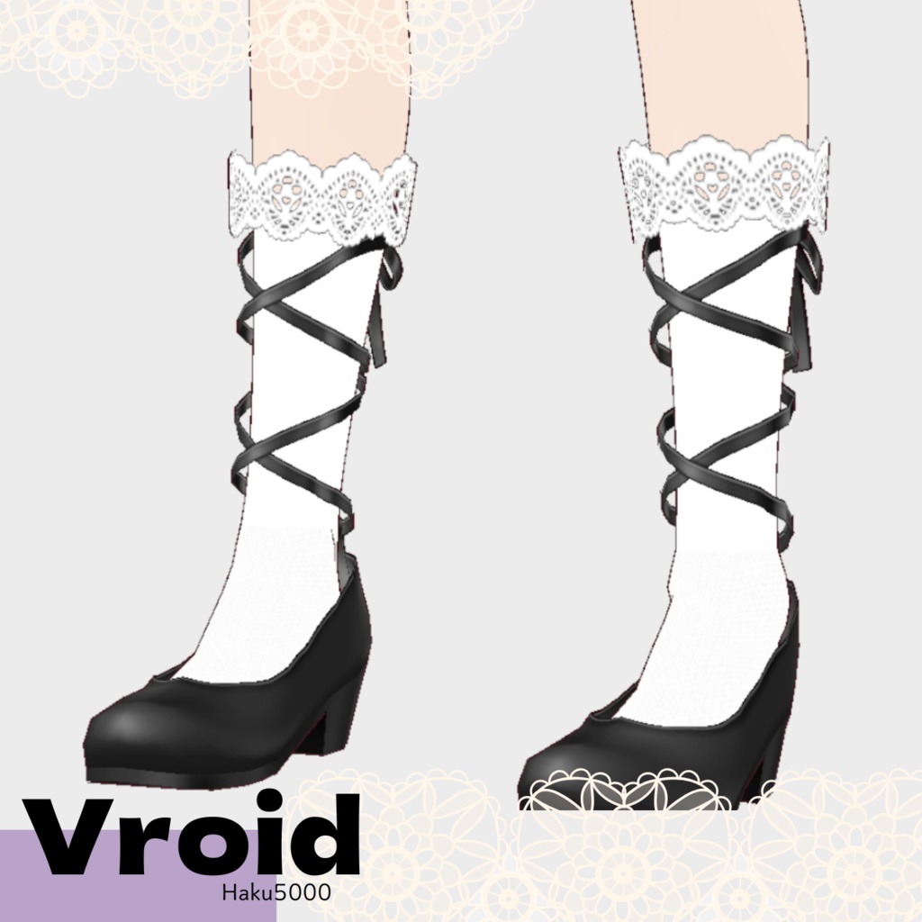 【無料】レースソックス【VRoidカスタムアイテム】 image