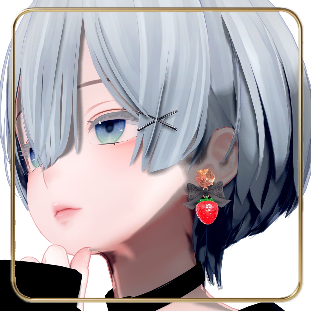 ゆらゆらいちごリボンピアス image