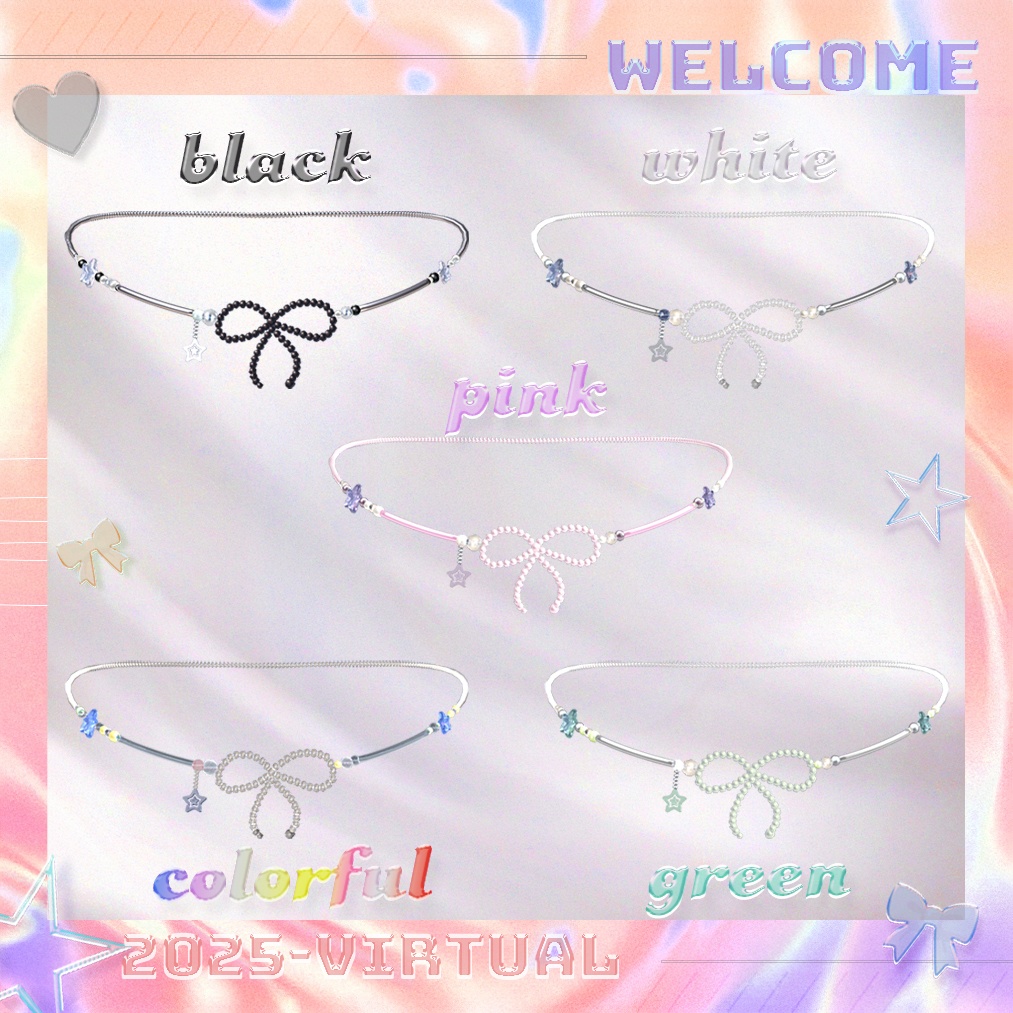 「無料有🎀リボンビーズネックレス【全色セット200円】」 image