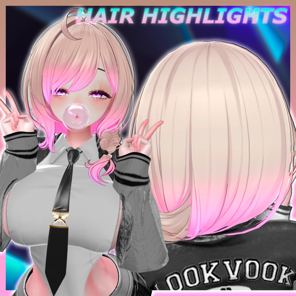 Flow Braid Hair Highlights Texture 【VRC Hair Texture - BLACK SMITH】 image